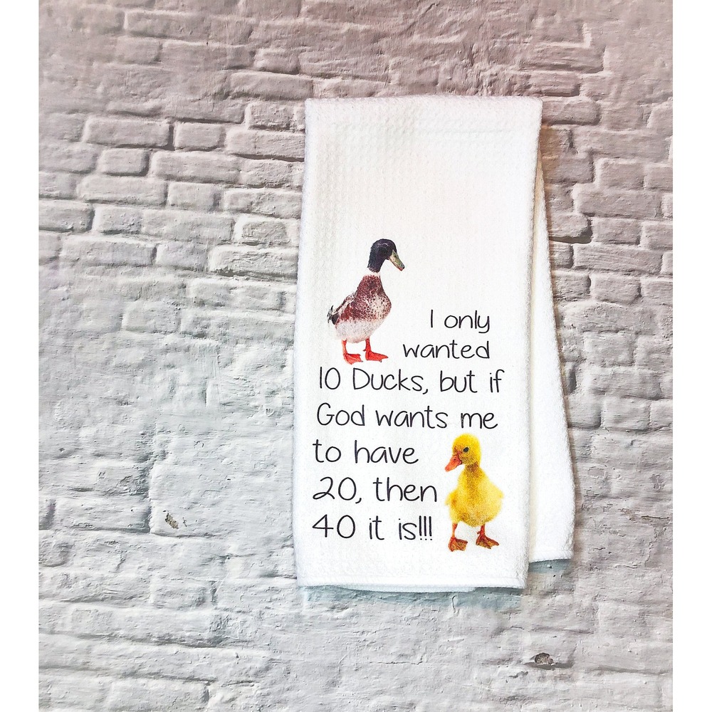 Funny Duck Math Hand Towel - Farmhouse Kitchen Decor